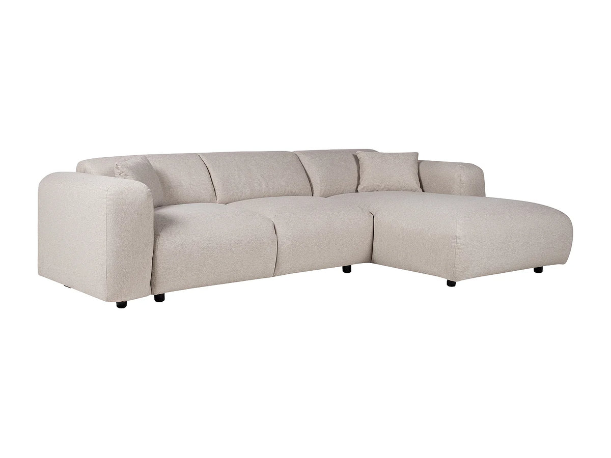 Canapé d'angle beige en tissu chiné - POGNI