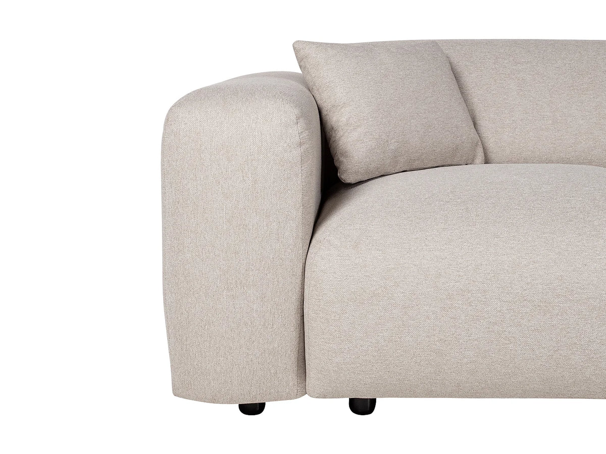 Canapé d'angle beige en tissu chiné - POGNI