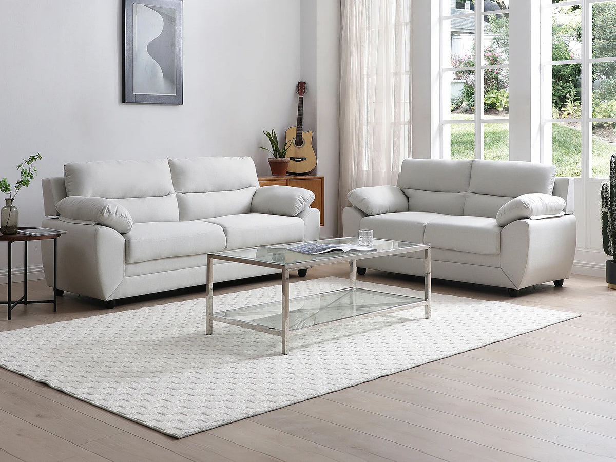 Canapé beige en tissu 3 places - MANOA
