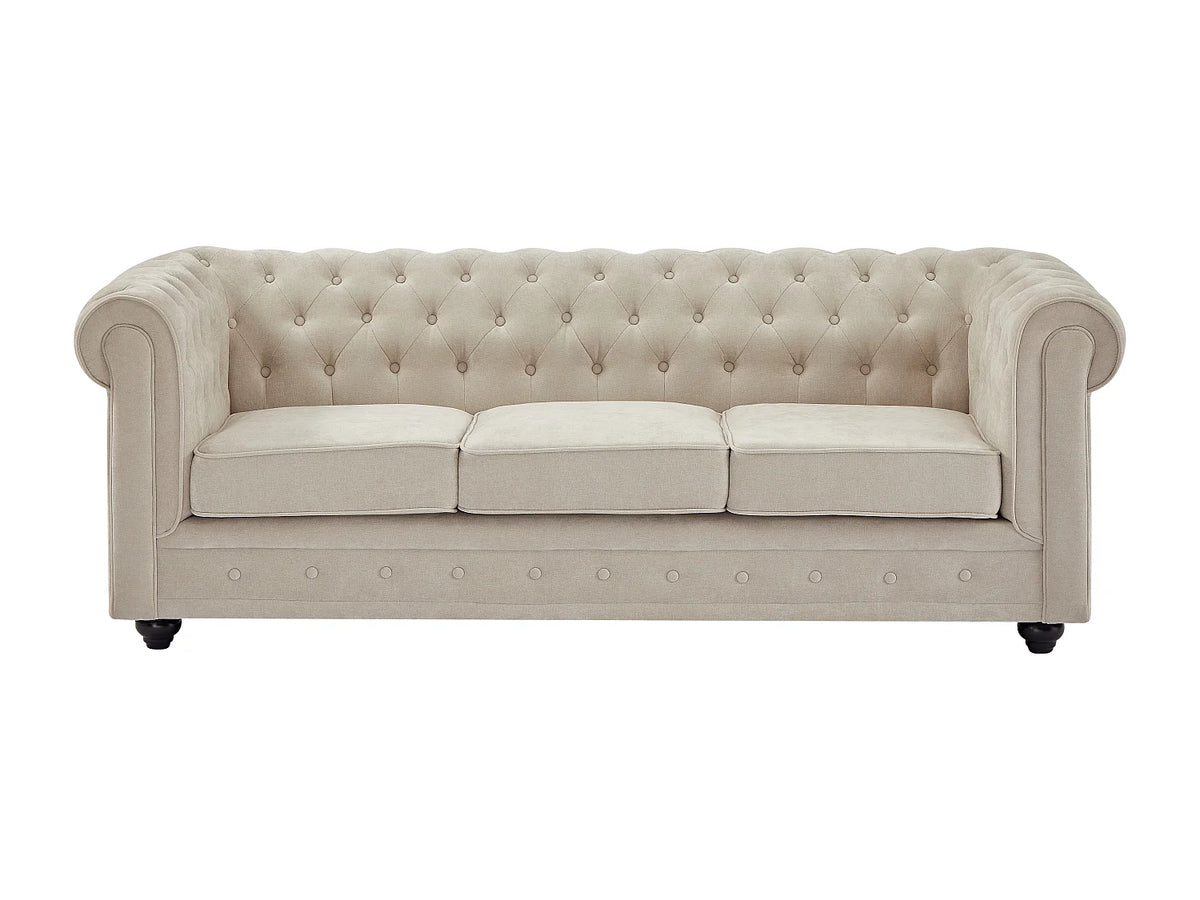 Canapé beige en tissu 3 places - CHESTERFIELD