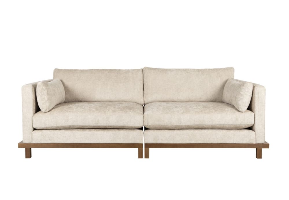 Canapé beige en velours 3 places - ZUIVER