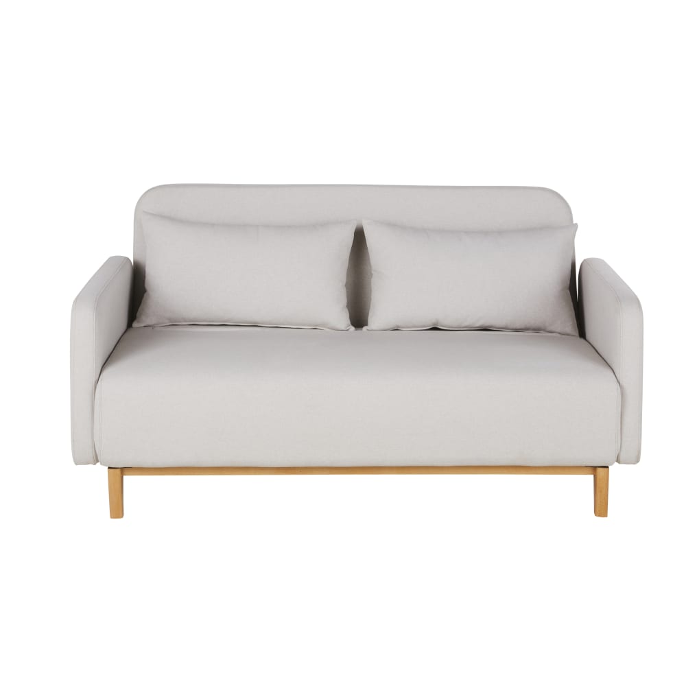 Canapé convertible beige en tissu 3 places 156 cm - MAISONS DU MONDE