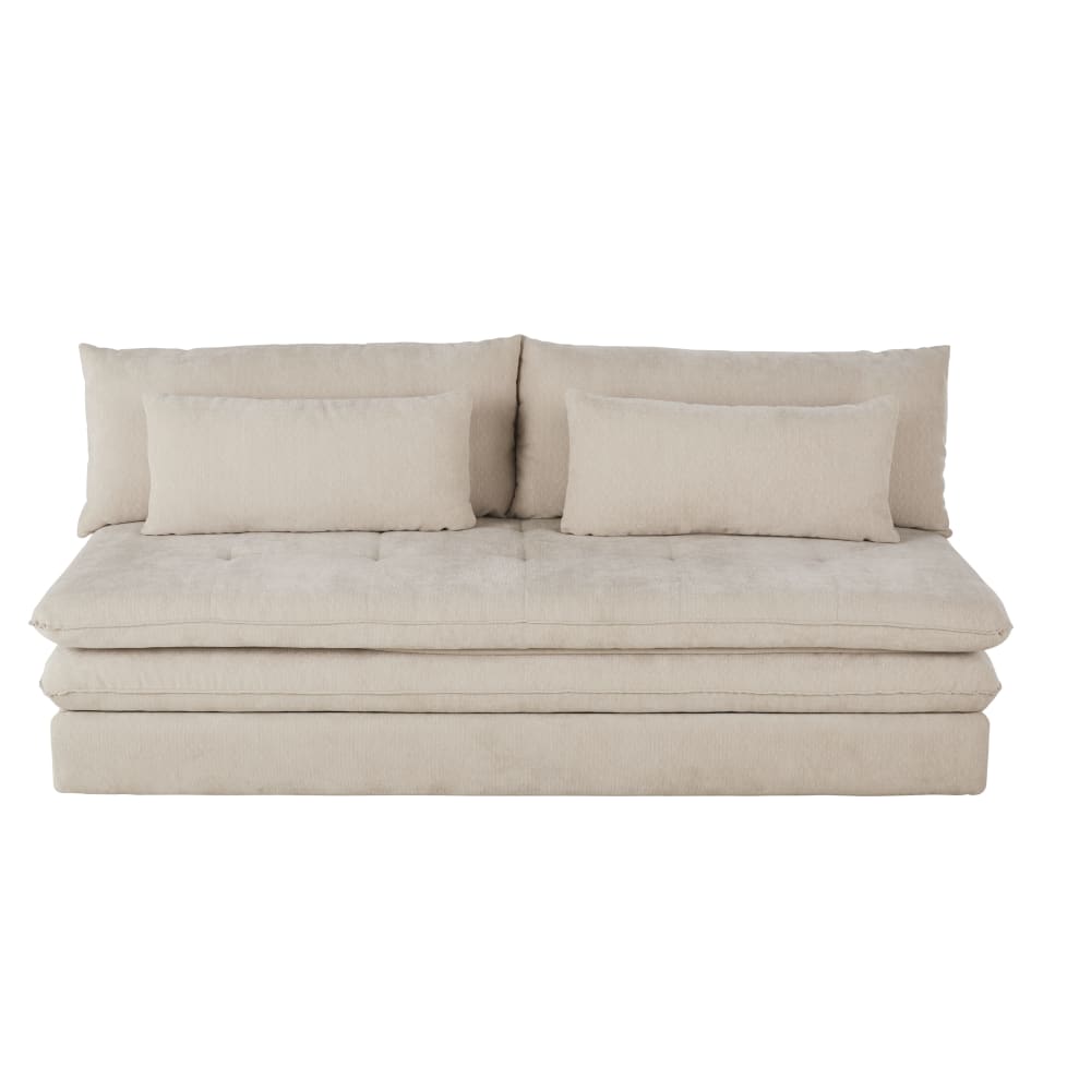 Canapé convertible beige en tissu 3 places - MAISONS DU MONDE