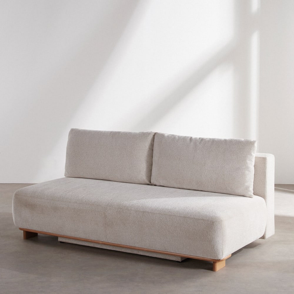 Canapé convertible beige en tissu 3 places 191 cm - MAISONS DU MONDE