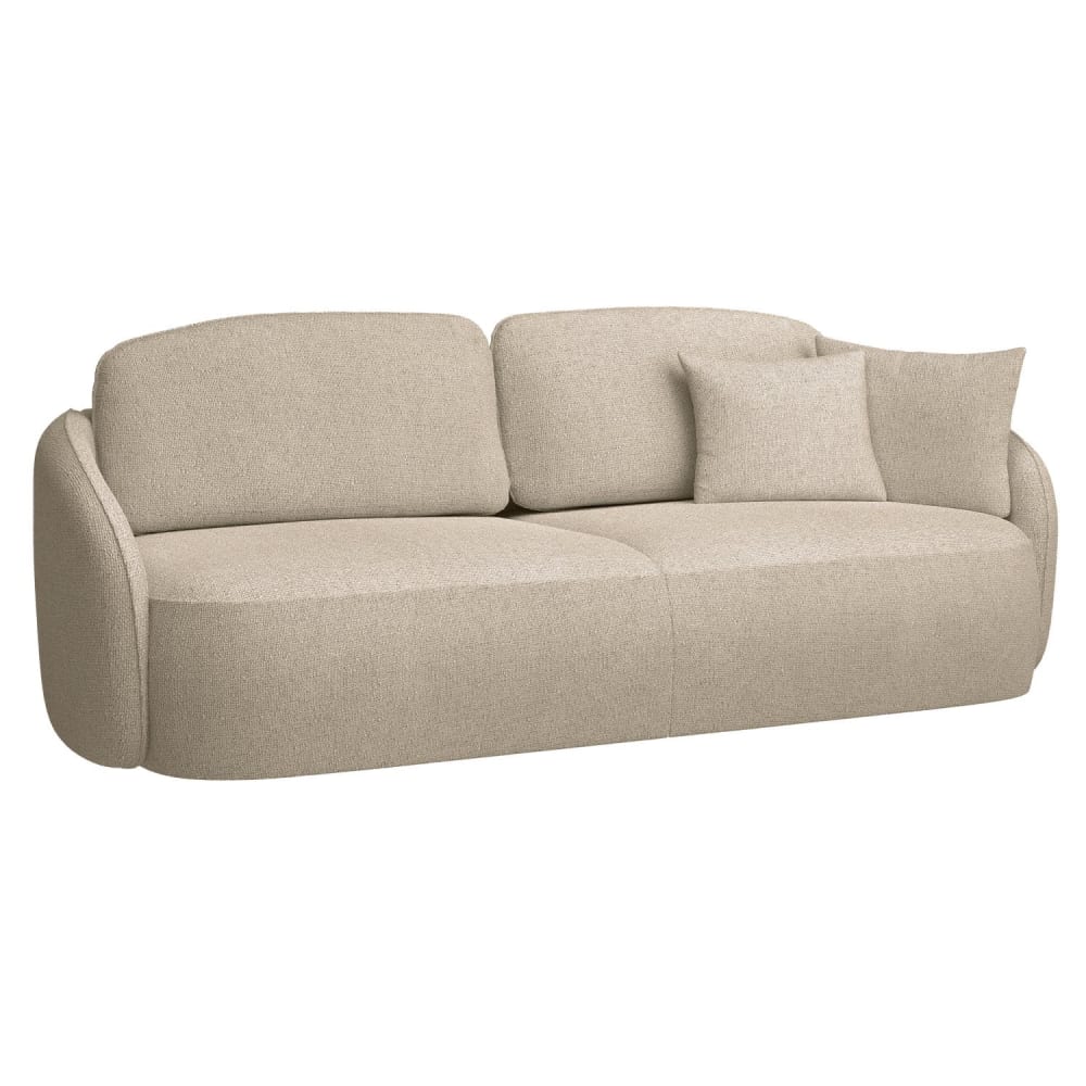 Canapé convertible beige en tissu chenille 3 places - SELSEY