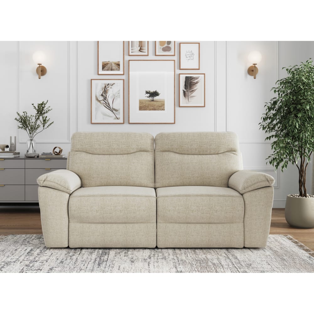 Canapé relax beige en tissu 3 places 200 cm - USINESTREET 44576