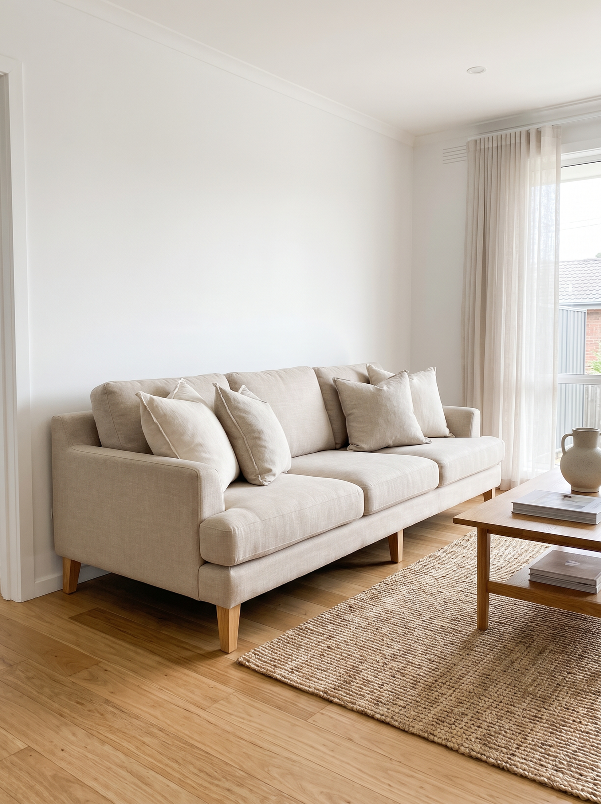 Canapé beige 3 places
