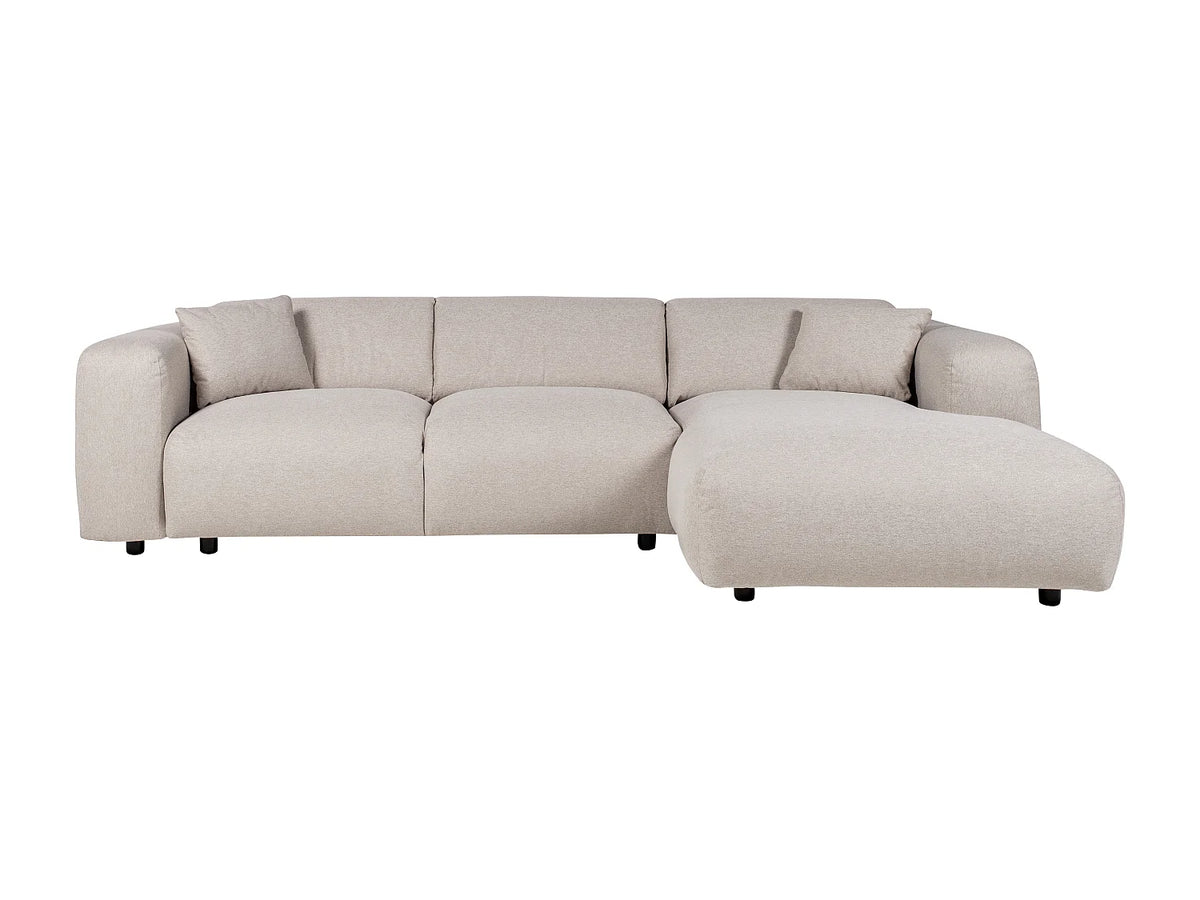 Canapé d'angle beige en tissu chiné - POGNI