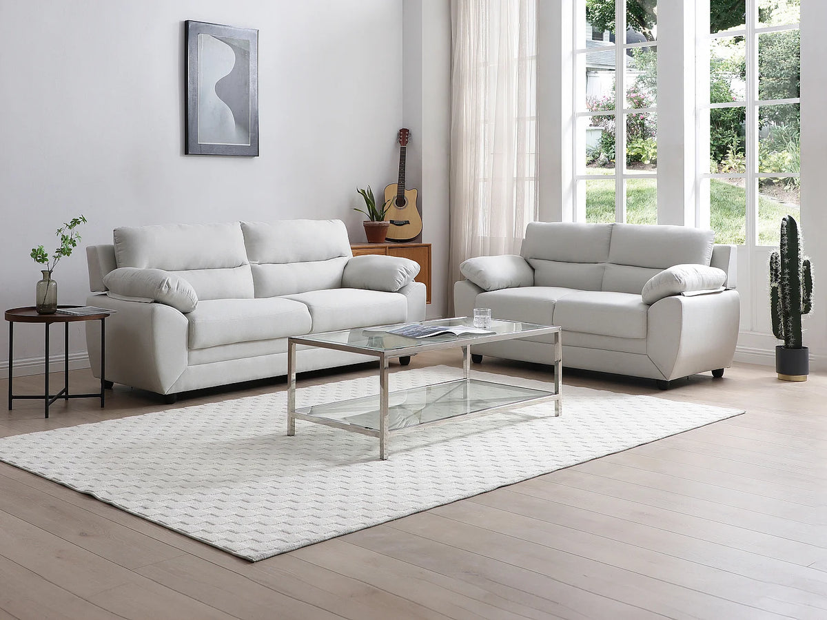 Canapé beige en tissu 3 places - MANOA