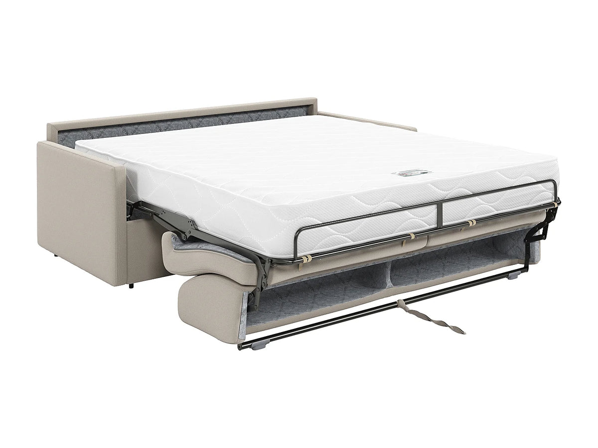 Canapé convertible beige en tissu 4 places - CALIFE
