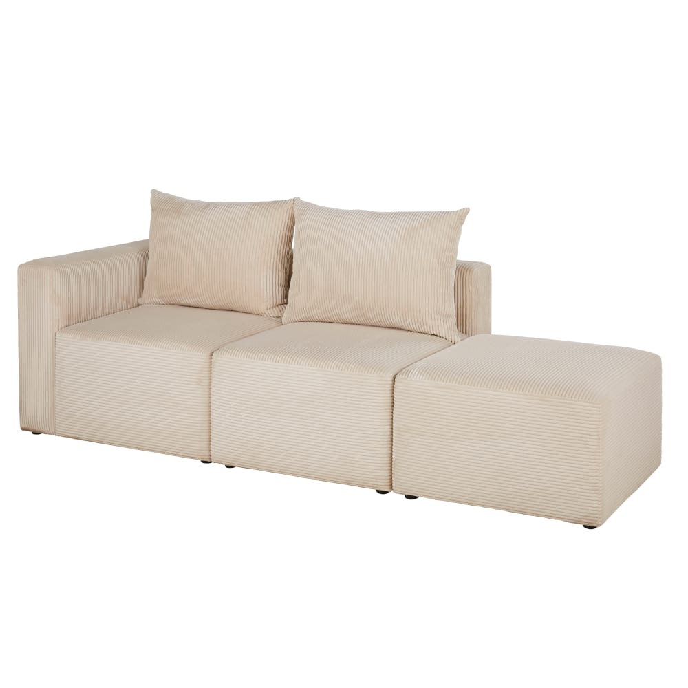 Canapé beige en tissu 3 places - MAISONS DU MONDE