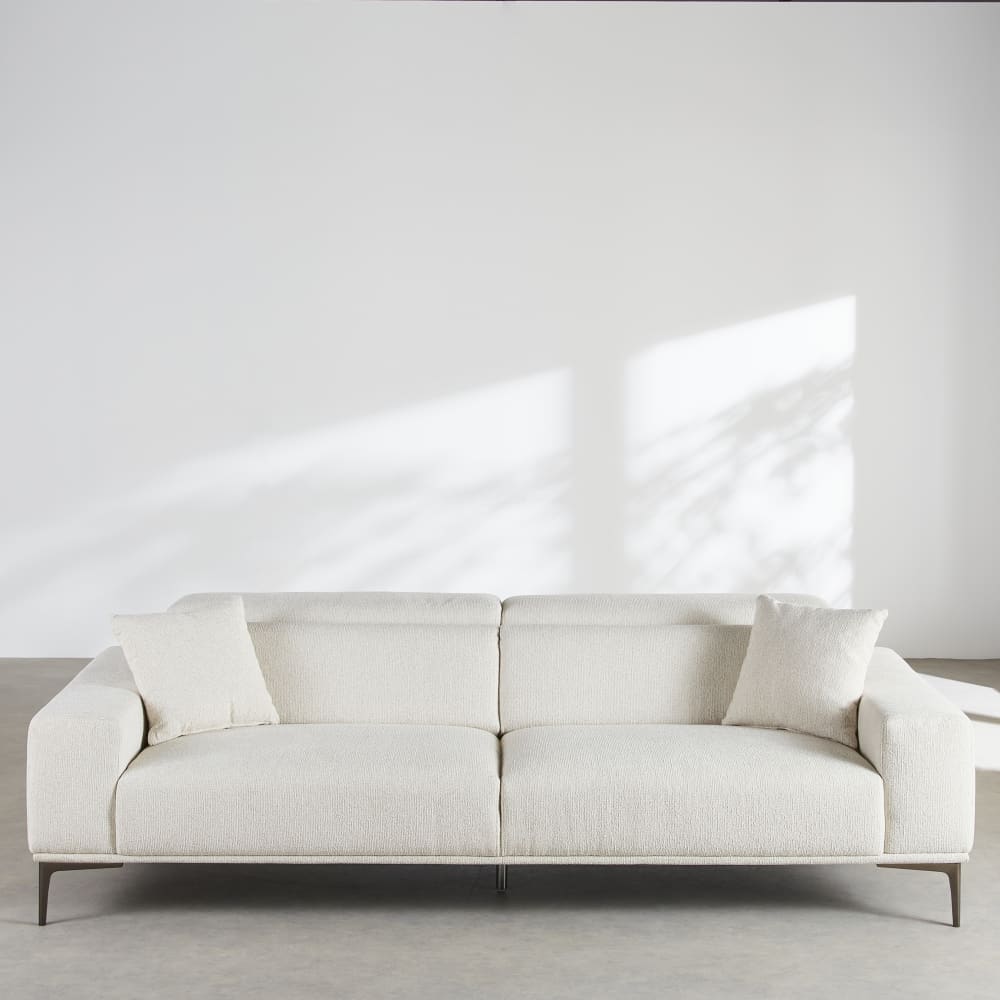 Canapé beige en tissu 3 places 250 cm - MAISONS DU MONDE