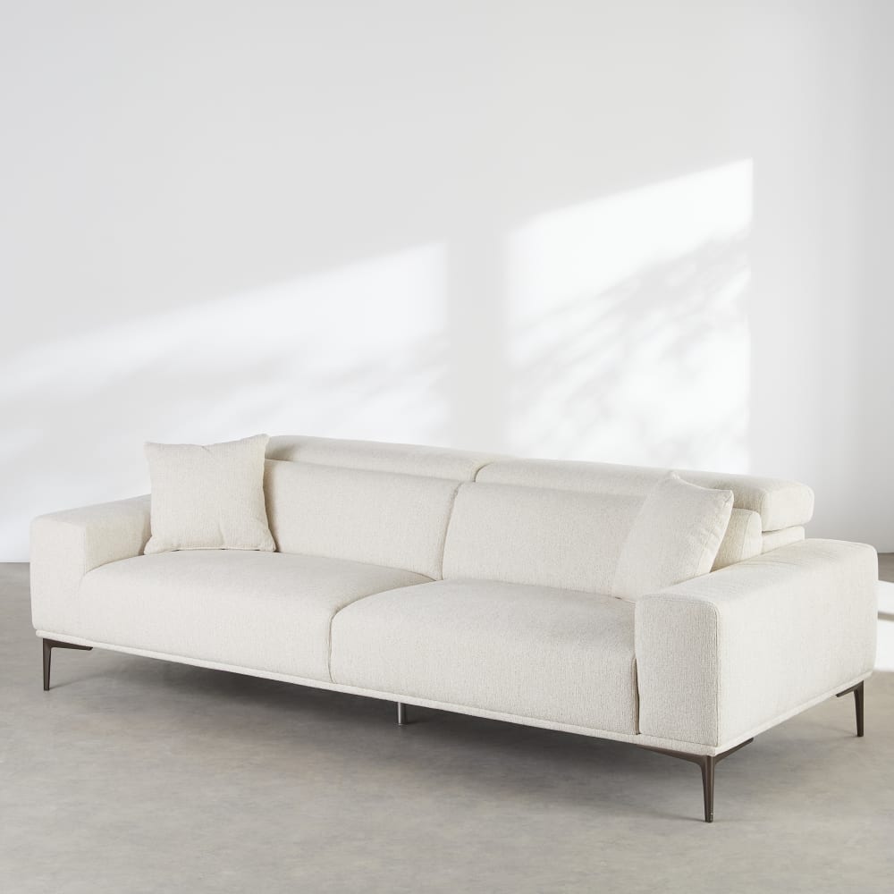 Canapé beige en tissu 3 places 250 cm - MAISONS DU MONDE