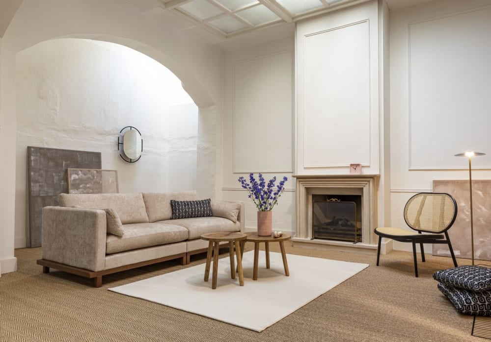 Canapé beige en velours 3 places - ZUIVER