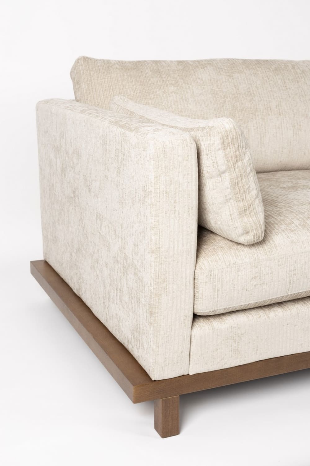 Canapé beige en velours 3 places - ZUIVER