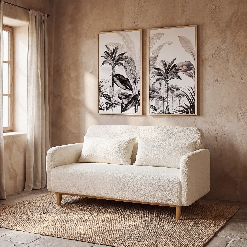 Canapé convertible écru en tissu 3 places - MAISONS DU MONDE
