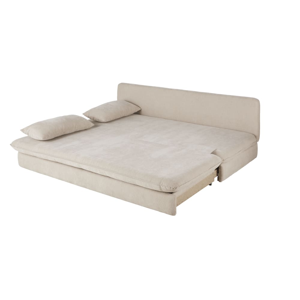 Canapé convertible beige en tissu 3 places - MAISONS DU MONDE