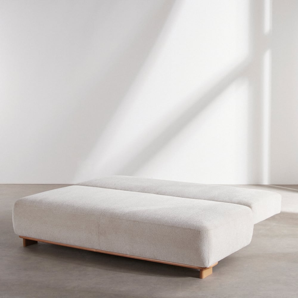Canapé convertible beige en tissu 3 places 191 cm - MAISONS DU MONDE