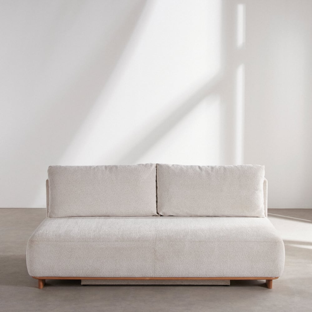 Canapé convertible beige en tissu 3 places 191 cm - MAISONS DU MONDE
