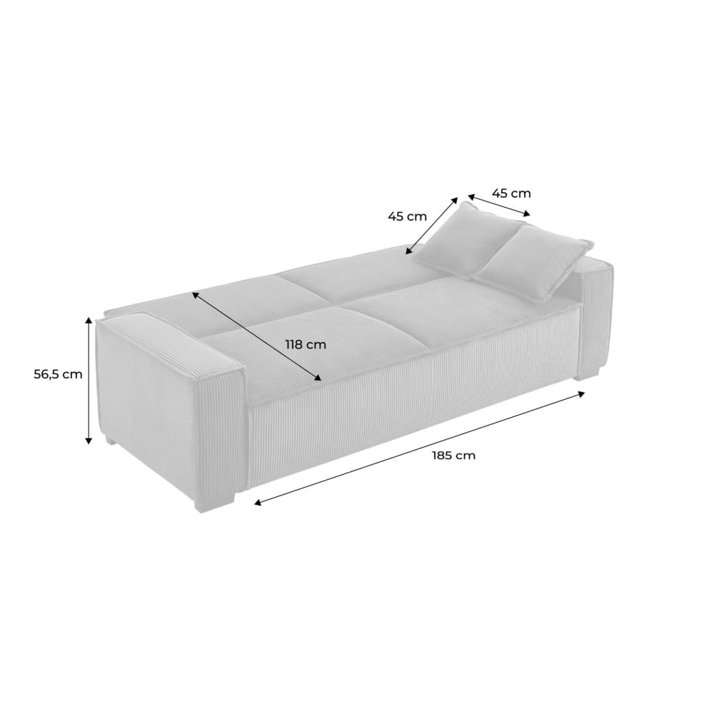 Canapé convertible crème en tissu 3 places - SWEEEK