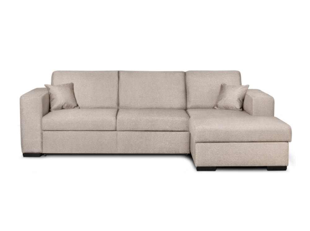 Canapé d'angle convertible beige en tissu - USINESTREET