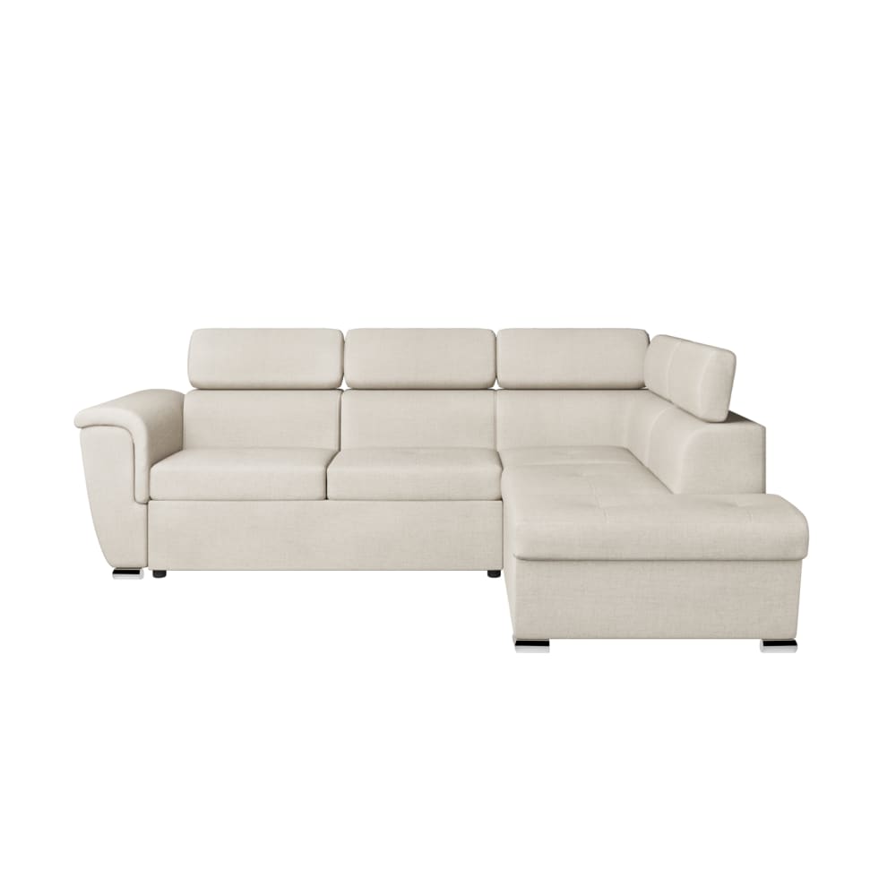 Canapé d'angle convertible beige en tissu angle droit - USINESTREET