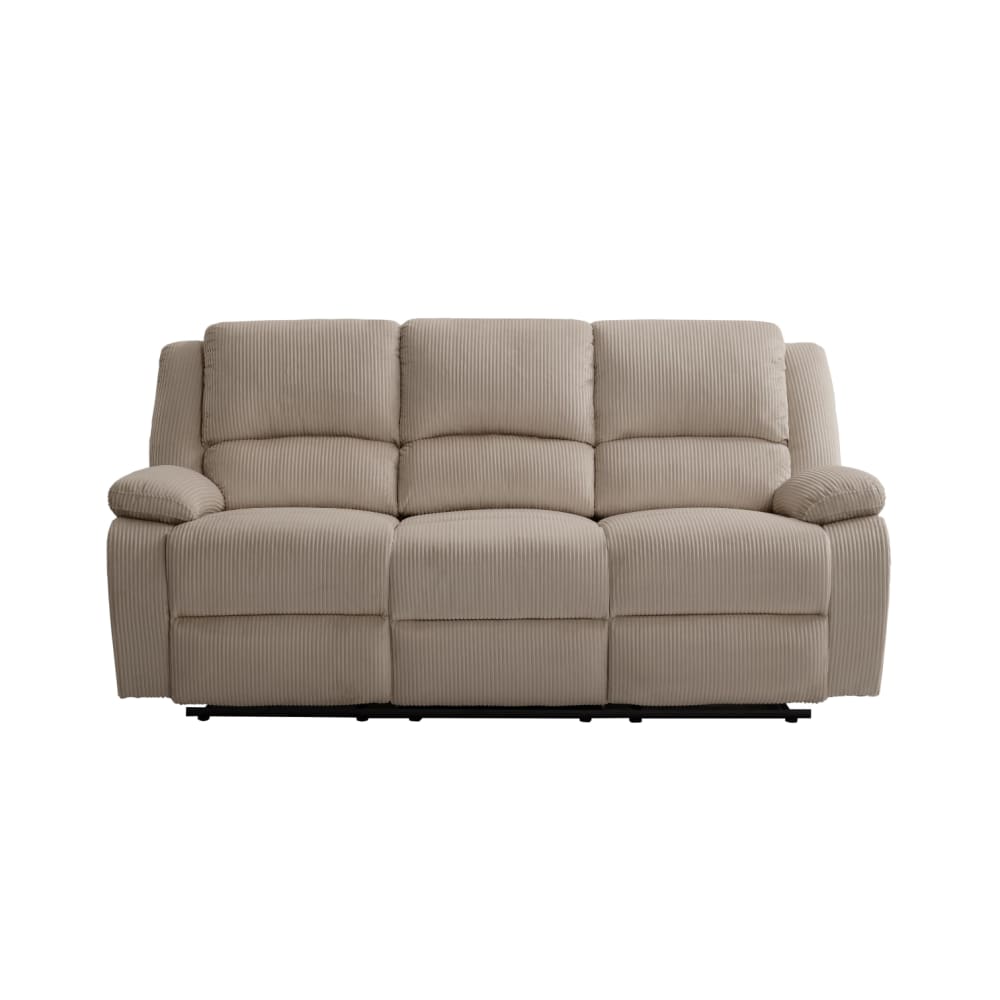 Canapé relax taupe en velours côtelé 3 places 193 cm - USINESTREET