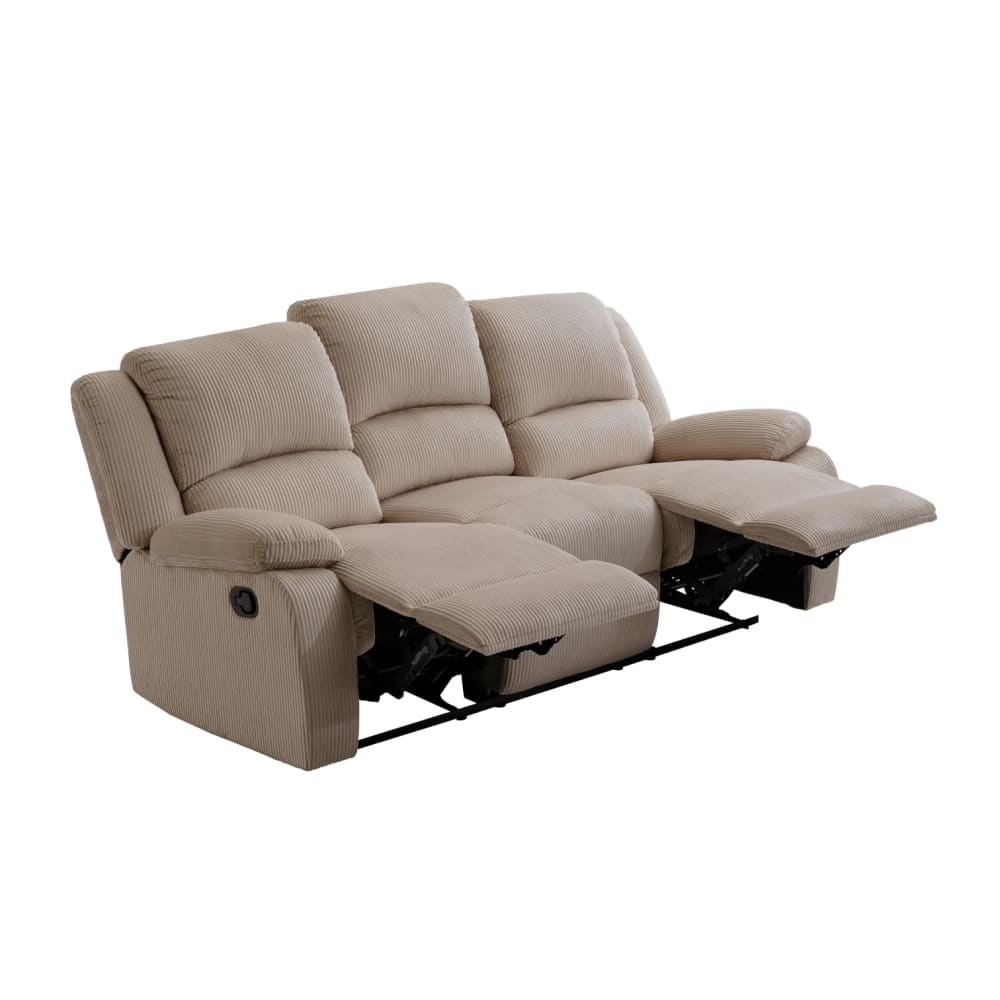 Canapé relax taupe en velours côtelé 3 places 193 cm - USINESTREET