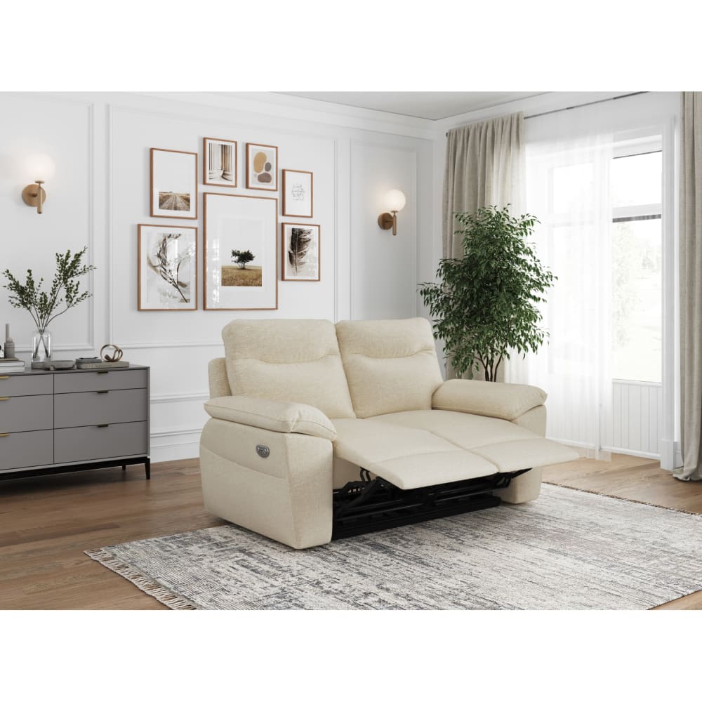 Canapé relax beige en tissu 2 places 160 cm - USINESTREET
