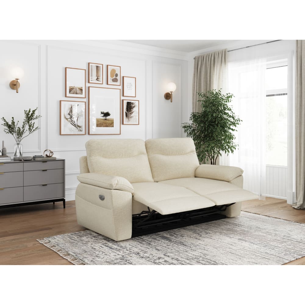 Canapé relax beige en tissu 3 places - USINESTREET