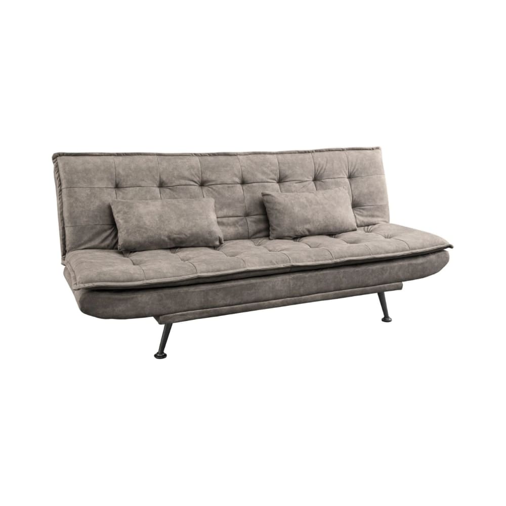 Canapé convertible taupe en microfibre 3 places - MEUBLORAMA
