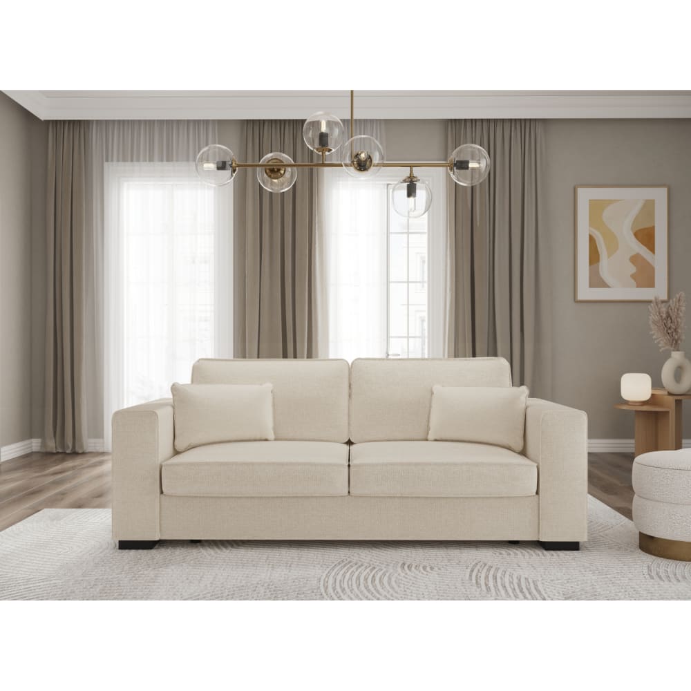 Canapé beige en tissu 3 places 231 cm - USINESTREET