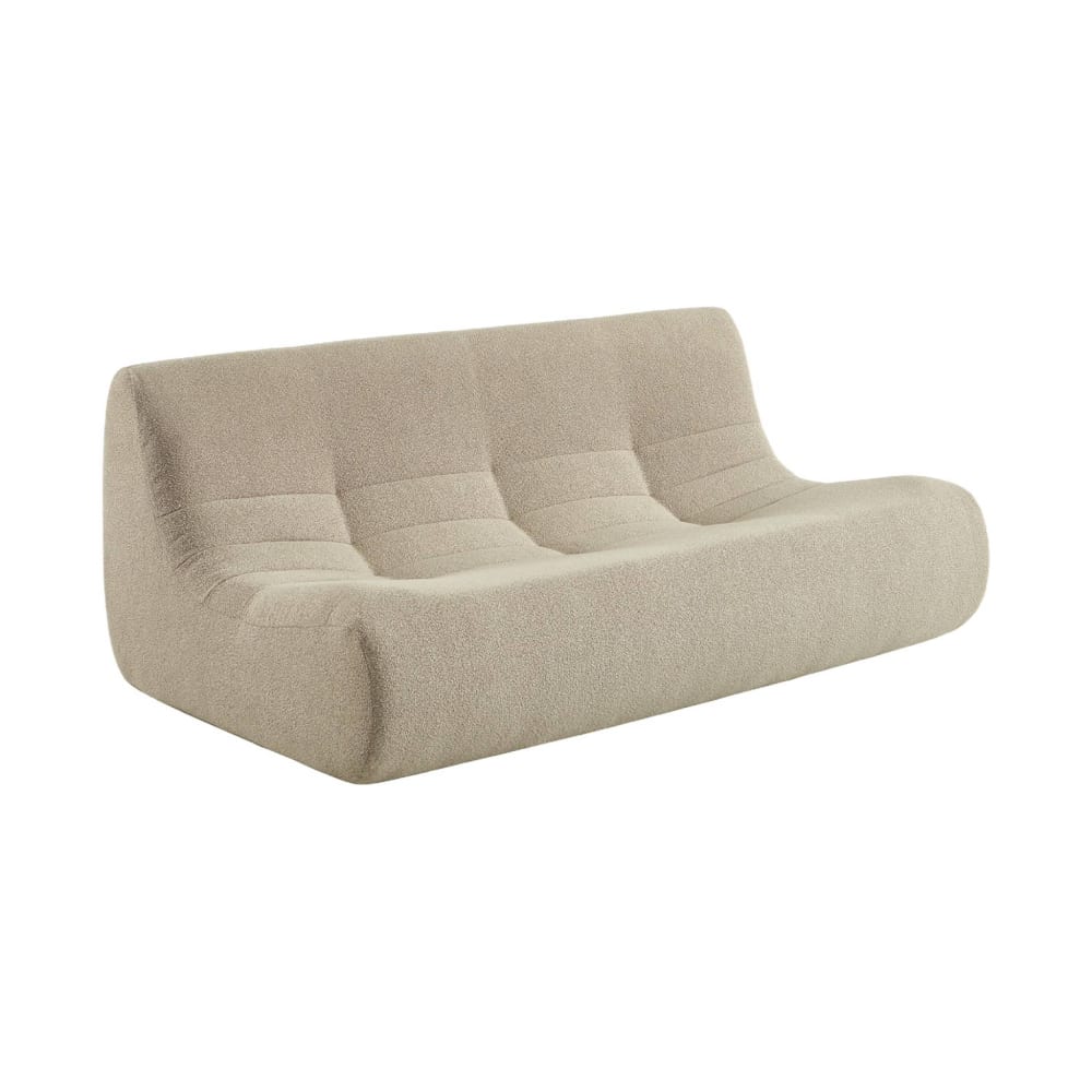 Canapé beige en bouclette 3 places 182 cm - SWEEEK