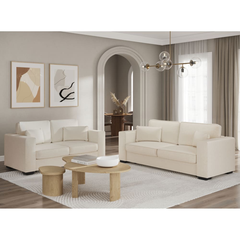 Canapé beige en tissu 3 places - USINESTREET